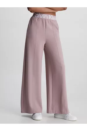 Calvin Klein Kobieta Spodnie Skórzane Szerokie - Spodnie z szerokimi nogawkami
