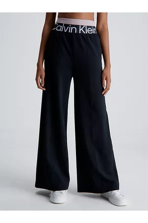 Calvin Klein Kobieta Spodnie Skórzane Szerokie - Spodnie z szerokimi nogawkami