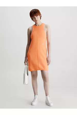 Calvin Klein Kobieta Sukienki Dzianinowe - Sukienka bez rękawów z dzianiny bawełnianej