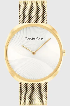 Calvin Klein Zegarek z tłoczoną tarczą i bransoletą z siateczki