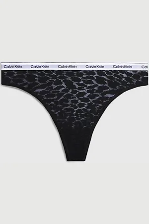 Calvin Klein Koronkowe stringi z wysokimi nogawkami