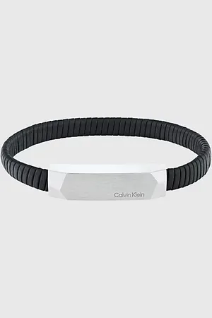 Calvin Klein Bransoletka ze skóry strukturalnej