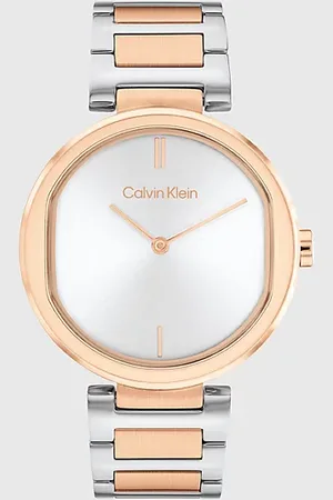 Calvin Klein Zegarek z rzeźbioną dwubarwną bransoletą