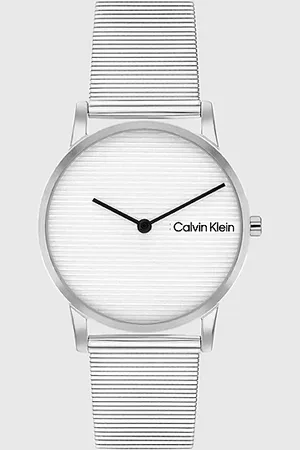 Calvin Klein Zegarek z liniową tarczą i bransoletą z siatki