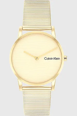 Calvin Klein Zegarek z liniową tarczą i bransoletą z siatki