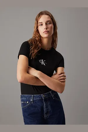 Calvin Klein Wąski T-shirt z monogramem