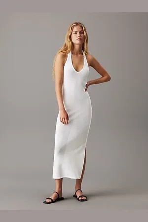 Calvin Klein Sukienka z elastycznej dzianiny z dekoltem halter