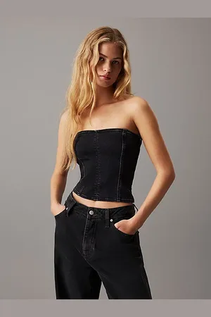 Calvin Klein Jeansowy top bez ramiączek
