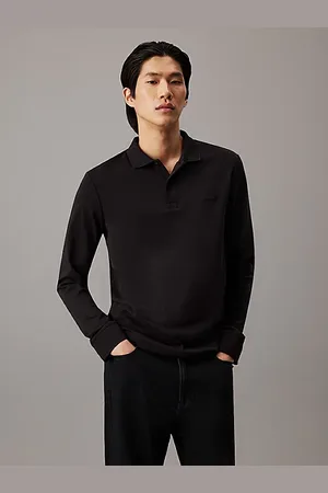 Calvin Klein Wąska koszulka polo z długim rękawem
