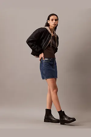 Calvin Klein Jeansowa spódniczka mini z wysokim stanem