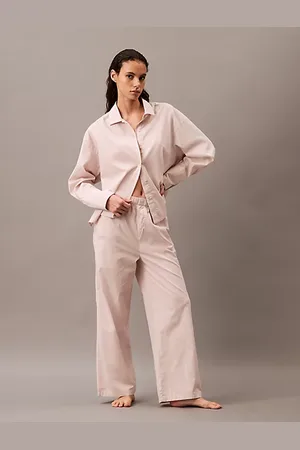 Calvin Klein Spodnie od piżamy z popeliny bawełnianej