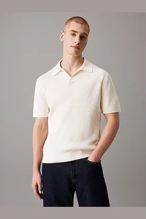 Calvin Klein Sweter polo ściągaczowy z krótkim rękawem