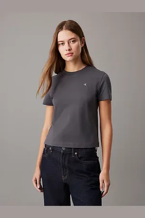 Calvin Klein Swobodny T-shirt z nadrukiem z tyłu