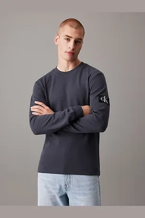 Calvin Klein Wąski T-shirt z długim rękawem z waflowego materiału