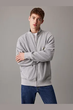 Calvin Klein Kardigan na zamek z gofrowanej bawełny