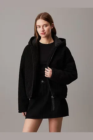 Calvin Klein Swobodna kurtka ocieplana z kożuszkiem Sherpa