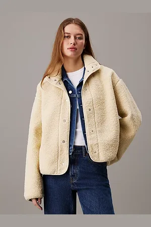 Calvin Klein Swobodna kurtka koszulowa z polaru sherpa