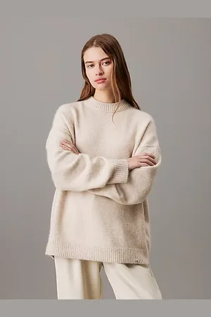 Calvin Klein Luźny sweter z mieszanki wełny