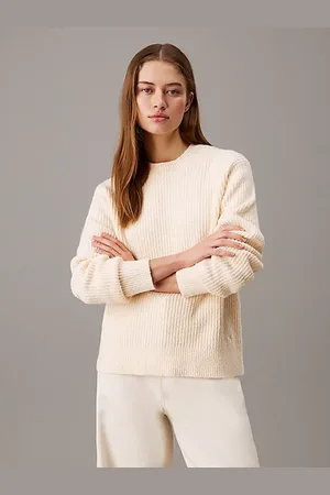 Calvin Klein Ściągaczowy sweter boucle