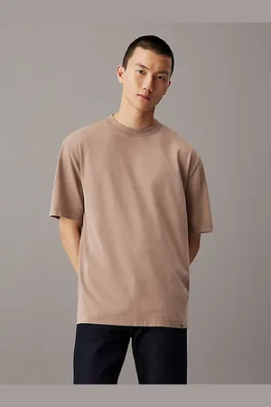Calvin Klein Swobodny T-shirt ze spranej bawełny