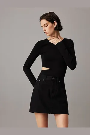 Calvin Klein Wąski sweter z wycięciami