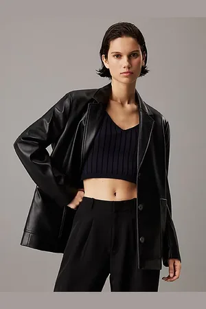 Calvin Klein Swobodna marynarka ze sztucznej skóry