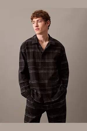 Calvin Klein Top od piżamy z flaneli bawełnianej