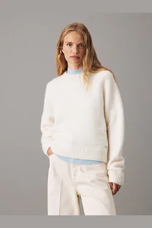 Calvin Klein Swobodny sweter z mieszanki wełny z alpaki