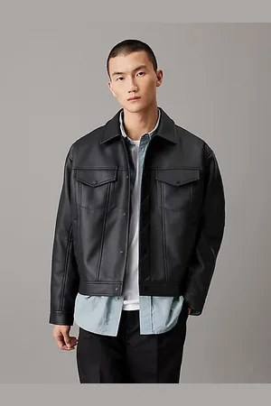 Calvin Klein Kurtka trucker ze sztucznej skóry