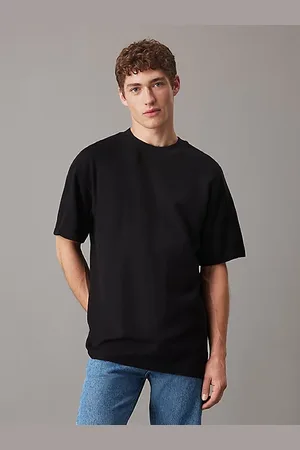 Calvin Klein T-shirt z bawełny czesanej o ściągaczowym splocie