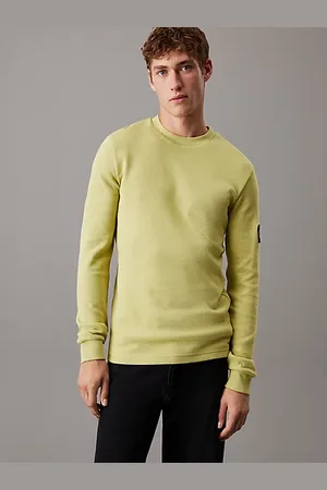 Calvin Klein Wąski T-shirt z długim rękawem z waflowego materiału