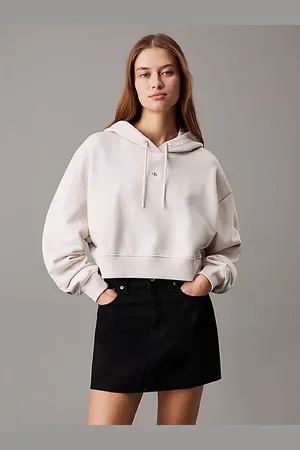 Calvin Klein Pudełkowa bluza z kapturem z bawełny frotte