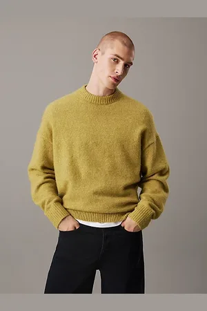 Calvin Klein Pluszowy sweter z mieszanki wełny