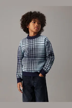 Calvin Klein Swobodny sweter w kratkę