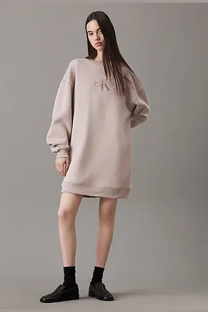 Calvin Klein Swobodna sukienka dresowa z monogramem