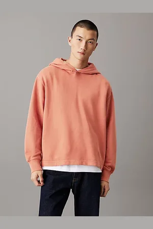 Calvin Klein Swobodna bluza z kapturem ze spranej bawełny