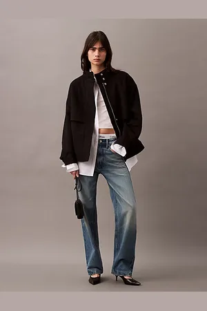 Calvin Klein Krótka kurtka puchowa z mieszanki wełny i kaszmiru