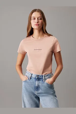 Calvin Klein Wąski T-shirt z monogramem