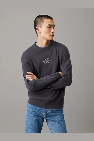 Calvin Klein Sweter bawełniany z monogramem