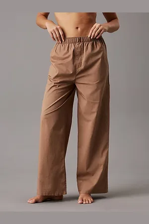 Calvin Klein Spodnie od piżamy z popeliny bawełnianej