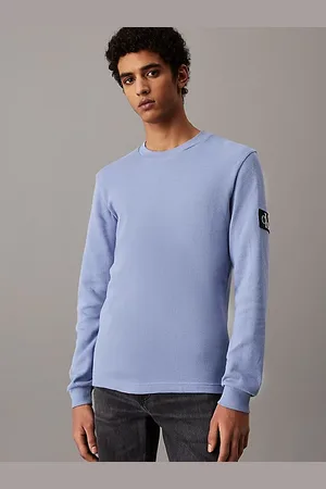 Calvin Klein Wąski T-shirt z długim rękawem z waflowego materiału