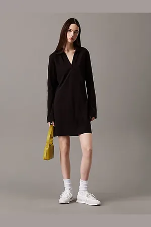 Calvin Klein Swobodna sukienka polo z piki bawełnianej