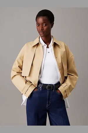 Calvin Klein Swobodny trencz z twillu