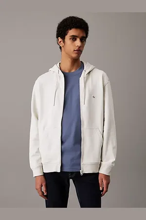 Calvin Klein Bluza z kapturem na zamek z bawełny frotte