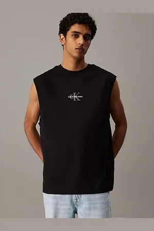 Calvin Klein Swobodny top bez rękawów z monogramem