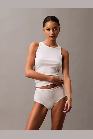 Calvin Klein Wąski top bez rękawów po domu z dzianiny ściągaczowej