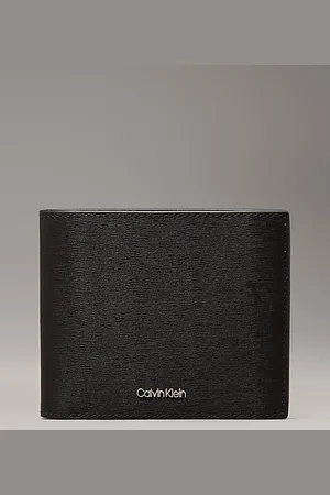 Calvin Klein Skórzany składany portfel trzyczęściowy z blokadą RFID