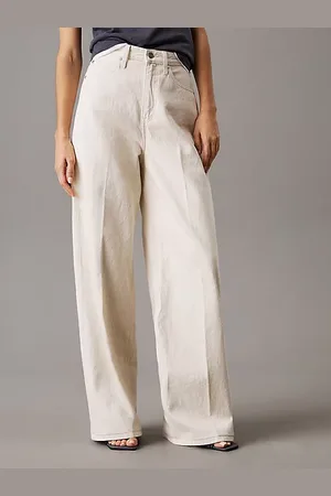 Calvin Klein Jeansy z szerokimi nogawkami i wysokim stanem