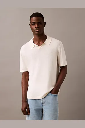 Calvin Klein Sweter z krótkim rękawem z mieszanki lnu