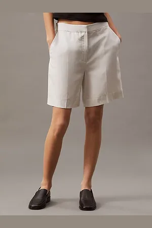 Calvin Klein Szerokie lniane szorty z Lyocellem
